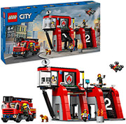 lego city fire 60414 fire station with fire truck photo