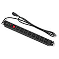 qoltec power strip for rack 19 1u 10a pdu cb 8xiec c13 2m extra photo 1