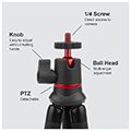 puluz tripod flexible holder with remote control for slr cameras gopro cellphone extra photo 4