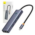 baseus ultra joy 4 in 1 hub type c to 3x usb 30 lan rj45 space grey extra photo 1