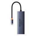 baseus ultra joy 4 in 1 hub type c to 3x usb 30 lan rj45 space grey extra photo 2