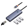 baseus ultra joy 4 in 1 hub type c to 3x usb 30 lan rj45 space grey extra photo 6