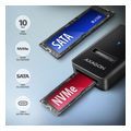 axagon adm2 cm usb c 32 gen2 1x nvme sata sdd adapter extra photo 1