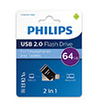 philips 2 in 1 64gb usb 20 micro b otg flash drive midnight black fm64da148b 00 extra photo 1