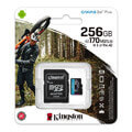 kingston sdcg3 256gb canvas go plus 256gb micro sdxc class 10 uhs i u3 v30 a2 sd adapter extra photo 1