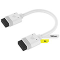 corsair cl 9011129 ww icue link cables 2x100mm straight straight white extra photo 1