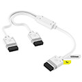 corsair cl 9011132 ww icue link y cable 1x600mm straight angled slim white extra photo 1