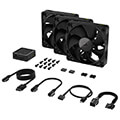 corsair co 9051010 ww rx120 icue link fan starter kit 3 x 120mm black with icue link system hub extra photo 8