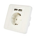 energenie eg acu2a2 01 single ac socket pass through usb charger x2 21a white extra photo 1