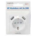 logilink pa0162 2 port usb wall outlet with 1x safety socket extra photo 6