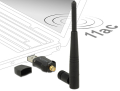 delock 12462 usb 20 dual band wlan ac a b g n stick 433 150 mbps with external antenna extra photo 1