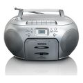 lenco scd 420 portable stereo fm radio with cd player and cassette silver extra photo 1