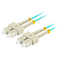 lanberg fiber optic patchcord mm sc upc sc upc duplex lszh om3 50 125 30mm 1m aqua extra photo 1