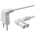 hama 221102 power cable angled both sides euro plug double groove c7 5 m white extra photo 1