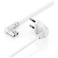 hama 221102 power cable angled both sides euro plug double groove c7 5 m white extra photo 2