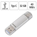 hama 124162 c laeta usb flash drive type c usb 31 usb 30 32 gb 40 mb s silver extra photo 3