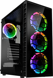 case kolink observatory lite rgb midi tower tempered glass black photo