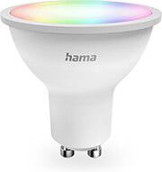 hama 176642 smart wlan led lamp gu10 49w rgbw for voice app control photo