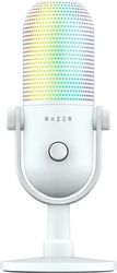 razer seiren v3 chroma white rgb usb condenser microphone gain limiter build in shock absorb photo