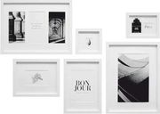 deknudt s46yk1 wall picture wall with 6 white wooden frames photo