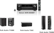 bundle denon avr x580bt polk audio t50 bk polk audio t15 bk polk audio t30c bk photo