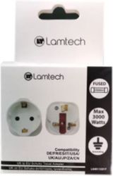 lamtech uk 13a to eu schuko travel adapter lam113317 photo