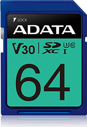 adata asdx64gui3v30s r premier pro sdxc 64gb uhs i u3 v30s class 10 retail photo