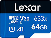 lexar high performance 633x 64gb micro sdxc uhs i u3 v30 a1 blue series lsdmi64gbb633a photo