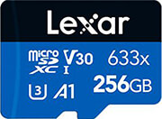 lexar high performance 633x 256gb micro sdxc uhs i u3 v30 a1 blue series lsdmi256bb633a photo