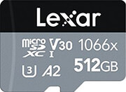 lexar professional 1066x 512gb micro sdxc uhs i u3 v30 a2 silver series lms1066512g bnang photo