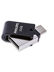 philips 2 in 1 32gb usb 20 micro b otg flash drive midnight black fm32da148b 00 photo