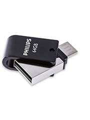 philips 2 in 1 64gb usb 20 micro b otg flash drive midnight black fm64da148b 00 photo