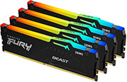 ram kingston fury beast black rgb 128gb 4x32gb ddr5 5600mt s cl40 xmp quad kit kf556c40bbak4 128 photo