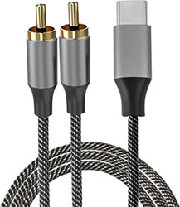 4smarts active audio cable matchcord usb c to 2 cinch connector 1m textile black photo