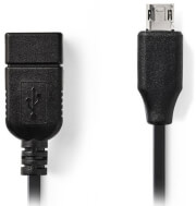 nedis ccgp60515bk02 usb 20 on the go cable micro b male a female 02m black photo