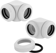 corsair hydro x fitting hard xf 90 angled glossy white 2 pack 14mm od compression photo