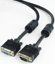 cablexpert cc ppvgax 6b vga extension hd15m hd15f dual shielded with 2 ferrite cores 18m black photo