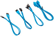 corsair diy cable premium sleeved i o cable extension kit blue photo