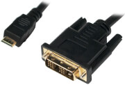 logilink chm001 mini hdmi to dvi d cable m m 05m black photo