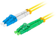 lanberg fiber optic patchcord sm lc apc lc upc duplex lszh g657a1 30mm 2m yellow photo