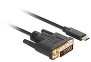 lanberg usb cm dvi d24 1m cable 18m black photo