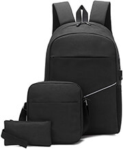 blaupunkt set 3 in 1 adiabroxo backpack tsantaki portofoli mayro photo