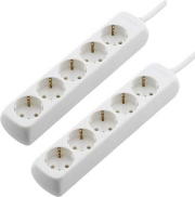 hama 137393 5 socket multiple socket outlet 14 m white set of 2 photo