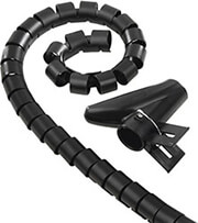 hama 220998 flexible spiral cable conduit universal 25 mm 2 m black photo