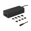 qoltec 50011 universal notebook power adapter 65w 8 plugs photo