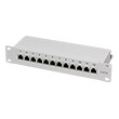 logilink np0041 12 port cat6 10 patch panel light grey photo