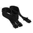 corsair premium individually sleeved 12 4pin pcie gen 5 type 4 600w 12vhpwr power cable black photo