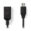 nedis ccgp60515bk02 usb 20 on the go cable micro b male a female 02m black photo