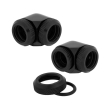 corsair hydro x fitting hard xf 90 angled black 2 pack 14mm od compression photo