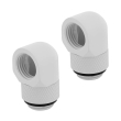 corsair hydro x fitting adapter xf 90 angled rotary glossy white 2 pack photo